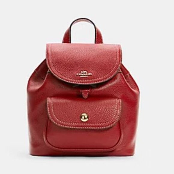 Nwt Coach Leather drawstring Pennie Backpack 22 - Picture 1 of 10